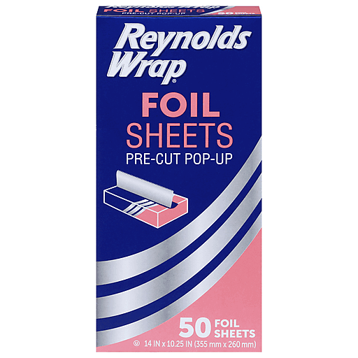 Reynolds Wrap Foil Sheets, Pre-Cut Pop Up 50 Ea, Aluminum Foil & Wax Paper