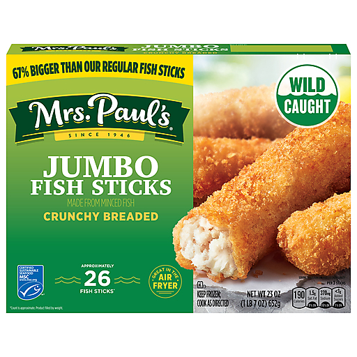 Mrs. Paul's Crunchy Breaded Jumbo Fish Sticks 23 ea