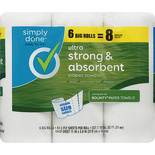 SIMPLY DONE PAPER TOWELS 6 ROL, Paper Towels