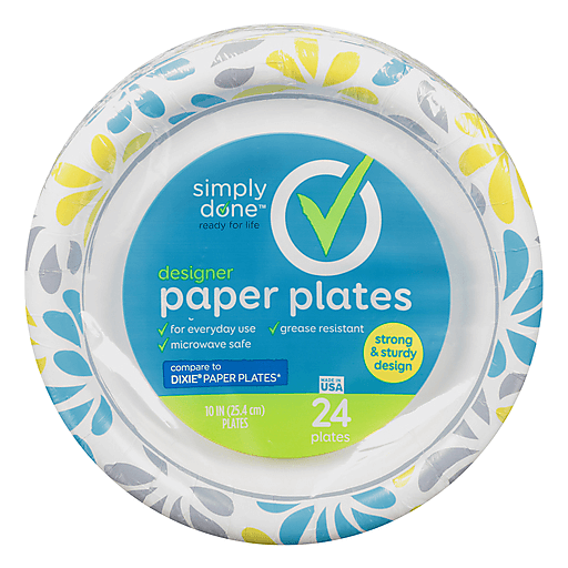 Simply Done Paper Plates, Designer, 10 Inch 24 ea