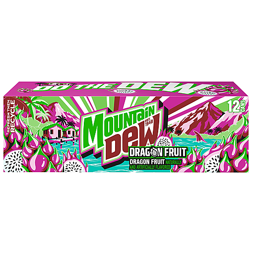 Mountain Dew Dragon Fruit Soda 12 ea