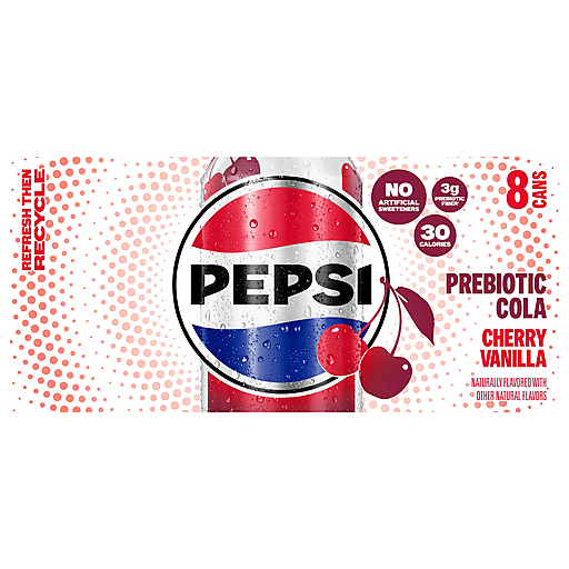 Pepsi Cherry Vanilla Prebiotic Cola 8 ea