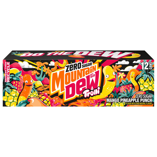 Mountain Dew Zero Sugar Mango Pineapple Punch Soda 12 ea