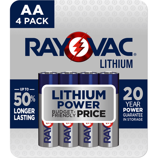 RAYOVAC 1.5V Lithium AA Batteries (4 Pack), Double A Batteries