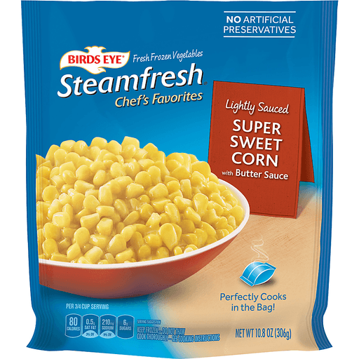 Birds Eye Steamfresh Super Sweet Corn With Butter, Frozen Vegetable, 10.8  Oz. Bag, Vegetables