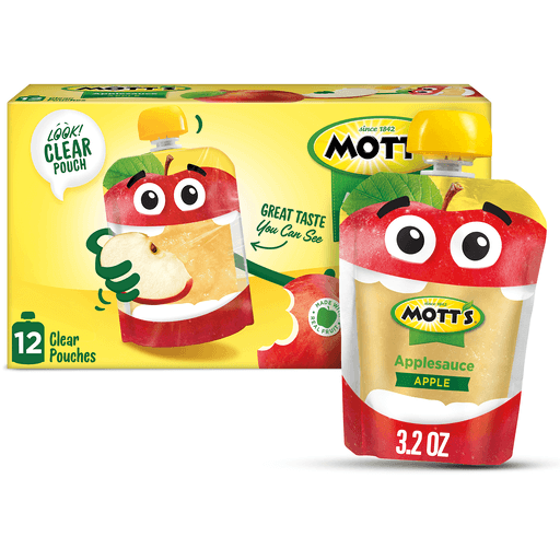 Mott's Applesauce, 3.2 oz clear pouches, 12 count