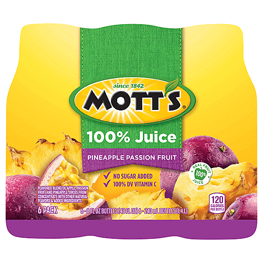 Mott's Pineapple Passionfruit, 6 Pack