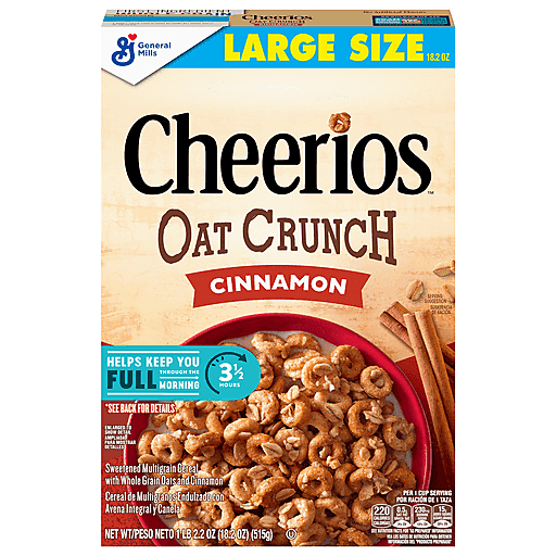 General Mills Oat Crunch Cinnamon Cheerios Cereal Large
