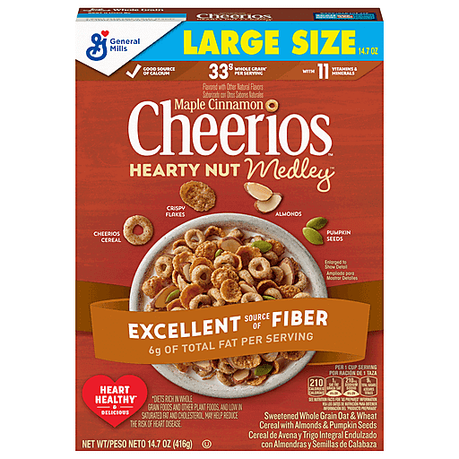 General Mills Hearty Nut Medley Maple Cinnamon Cheerios