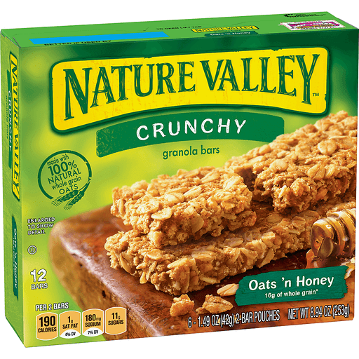 Nature Valley Crunchy Granola Bar, Oats 'N Honey, 12 Bars, 8.94 oz, Granola & Energy Bars