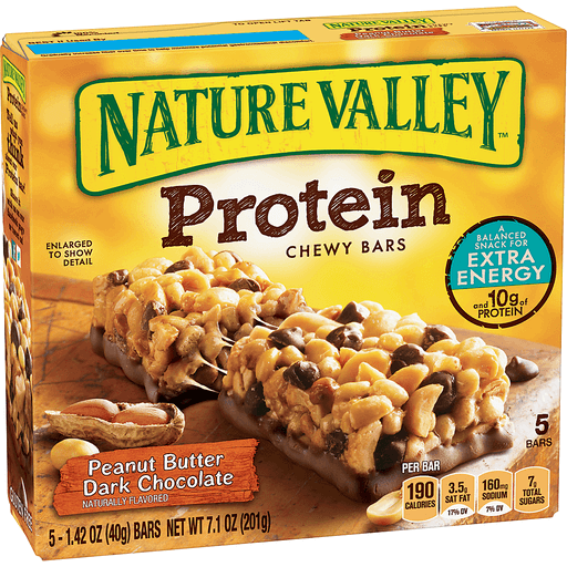 Nature Valley Chewy Protein Peanut Butter Dark Chocolate Granola Bars, 5 ct  / 1.42 oz - Pick 'n Save