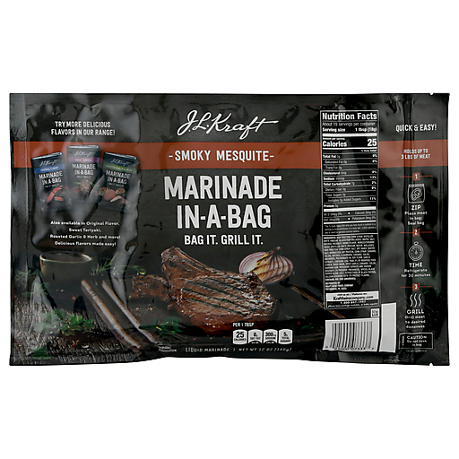 Jl Kraft Marinade, In A Bag, Smoky Mesquite, Liquid 12 Oz | Marinades ...