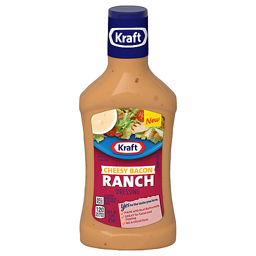 Kraft Cheesy Bacon Ranch Dressing, 16 fl oz Bottle, for Salads and Dipping, Made with Real Buttermilk