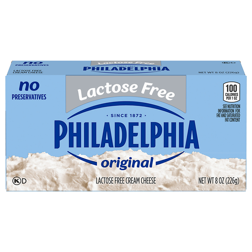 Philadelphia Lactose Free Cream Cheese, for Recipes and Baking, Original, No Preservatives, 8 oz