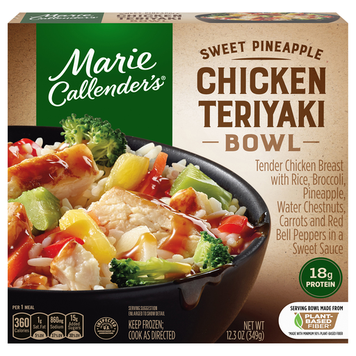 Marie Callender's Sweet Pineapple Chicken Teriyaki Bowl Frozen Meal 12.3 oz