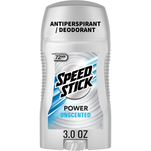 Speed Stick Power Antiperspirant Deodorant for Men, 72 HR Sweat & Odor Protection, Unscented, 3.0 oz Stick