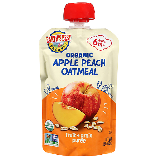 Earth's Best 2nd Apple Peach Oat Frt & Grain Pure