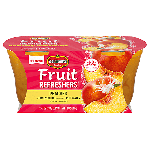 Del Monte Slightly Sweetened Peaches In Honeysuckle Flavored Fruit