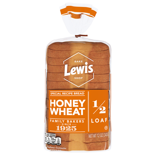 Lewis Bread, Honey Wheat, 1/2 Loaf 12 oz
