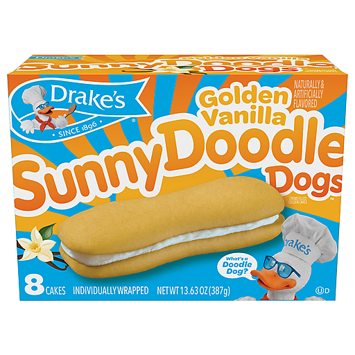 Drake's Cakes Golden Vanilla Sunny Doodle Dogs 8 ea
