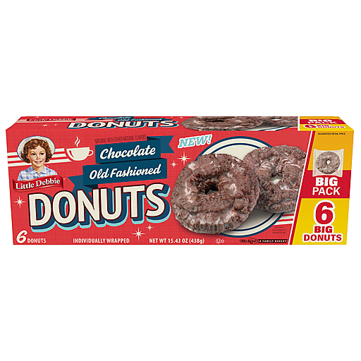 Little Debbie Chocolate Old Fashioned Big Donuts Big Pack 6 ea