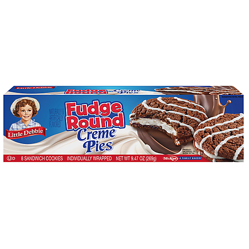 Little Debbie Fudge Round Creme Pies Sandwich Cookies 8 ea