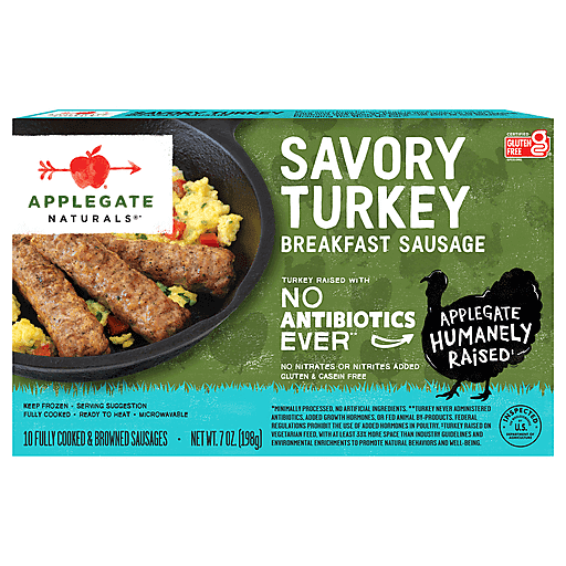 Applegate Naturals Savory Turkey Breakfast Sausage 10 ea