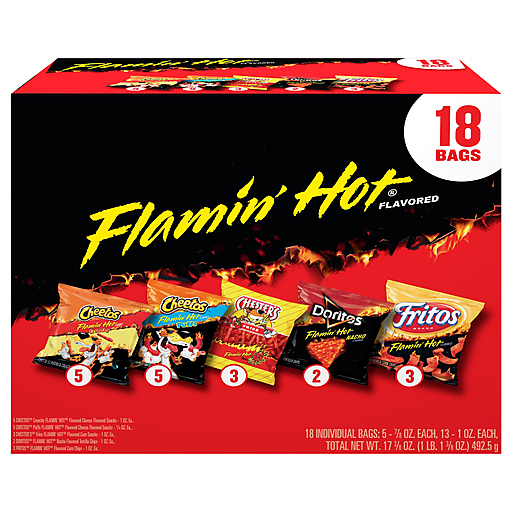 Pepsi Co Flamin' Hot Flavored Snacks/Corn Chips 18 ea