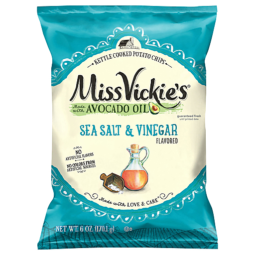 Miss Vickie's Kettle Cooked Sea Salt & Vinegar Flavored Potato Chips 6 oz