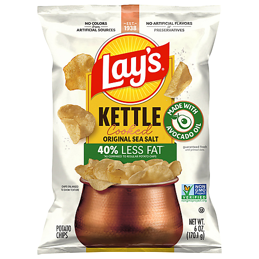 Lay's Kettle Cooked Original Sea Salt Potato Chips 6 oz
