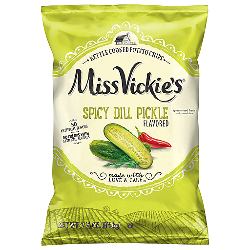 Miss Vickie's Kettle Cooked Spicy Dill Pickle Flavored Potato Chips 7.5 oz