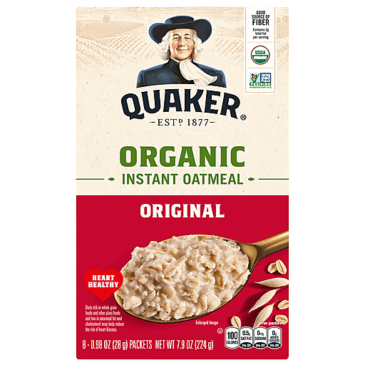 Quaker Organic Instant Oatmeal, RegulaR