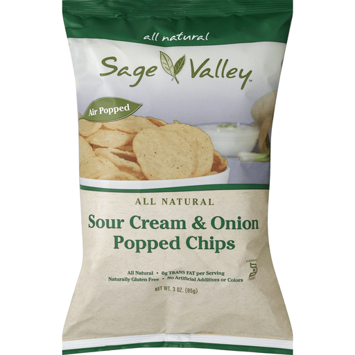 Sage Valley Popped Chips, Sour Cream & Onion, Snacks, Chips & Dips