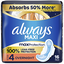 Always Always Maxi Overnight Pads With Wings, Size 4, 16 16 Ct