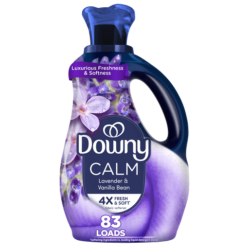 Downy Downy Calm Liquid Fabric Softener, Lavender & Vanilla Bean, 56 Fl Oz, 83 Loads, Lavender Fabric Softener, Fabric Conditioner & Fabric Enhancer 56 oz