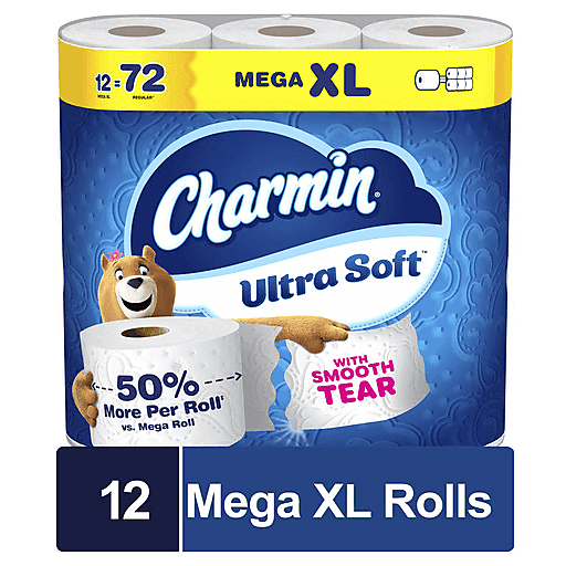 Charmin Toilet Paper Ultra Soft, 12 Mega Xl Rolls 12 ct