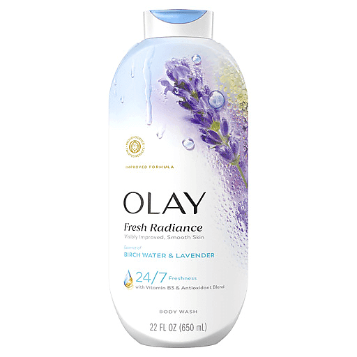Olay Fresh Radiance Body Wash With Essence Of Birch Water And Lavender, Vitamin B3 And Antioxidant Blend 22 fl oz