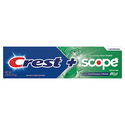 Crest Whitening Plus Scope Outlast Toothpaste, Long Lasting Mint, 4.0 Oz 4 oz
