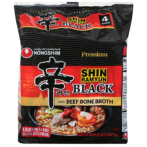 Nongshim Premium Black Shin Ramyun With Beef Bone Broth 4 ea