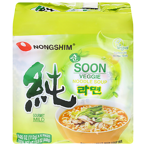 Nongshim Gourmet Mild Veggie Noodle Soup 4 ea