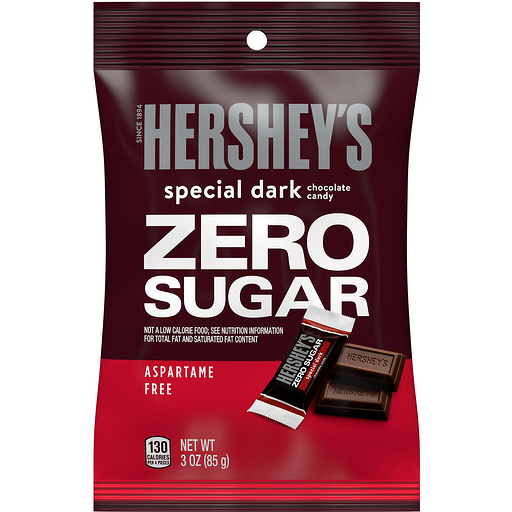 HERSHEY'S SPECIAL DARK Zero Sugar Chocolate Candy Bag, 3 oz
