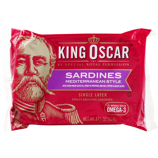 King Oscar Sardines Mediterranean Style Wild Caught 3.75 Oz