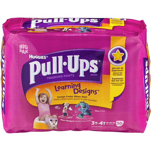 Huggies® Pull-Ups® Learning Designs® 3T-4T Girls Training Pants 48 ct Pack, Diapers & Training Pants