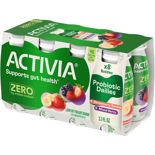 Activia Dailies Strawberry, Banana & Mix Berry 8 Pack