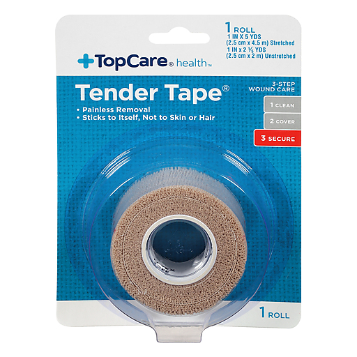 Top Care Roll 1 in X 5 Yds Tender Tape, Tape & Gauze