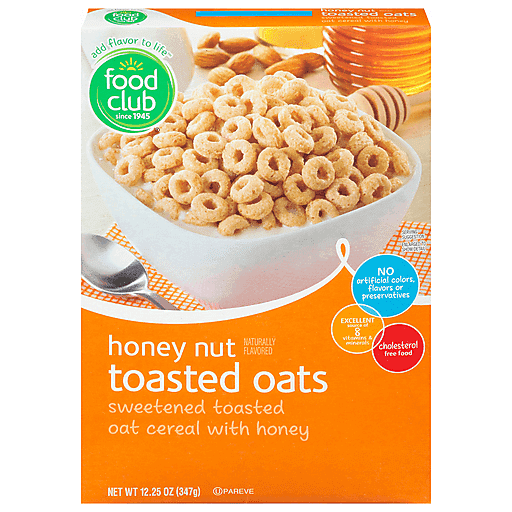 Food Club Honey Nut Toasted Oats Cereal 12.25 oz, Cereal