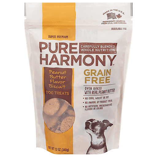 Pure Harmony Dog Treats Grain Free Peanut Butter Flavor 12 oz