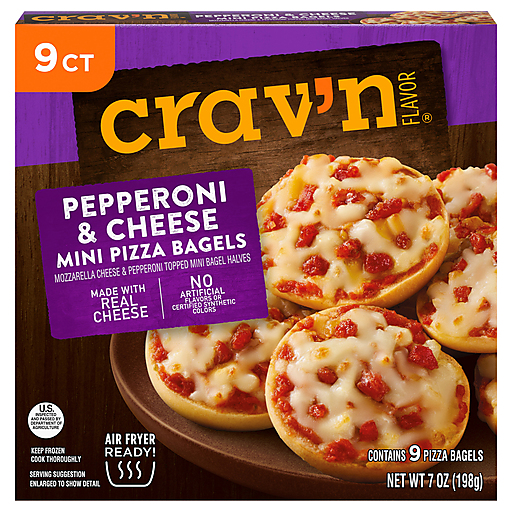 Crav'n Flavor Pepperoni & Cheese Mini Pizza Bagels 9 ea