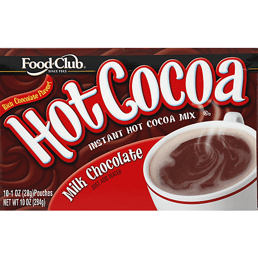 Food Club Instant Milk Chocolate 10 Ct Hot Cocoa Mix 10 Oz Box