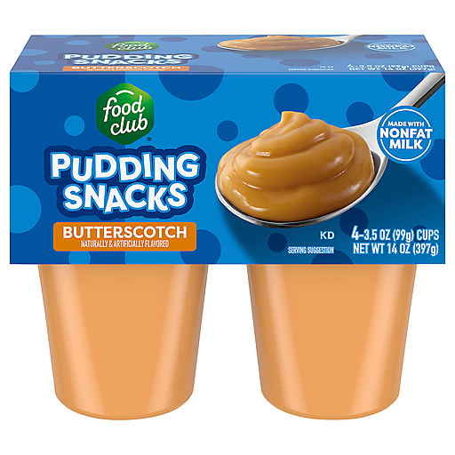 Food Club Butterscotch Pudding Snacks 4 ea